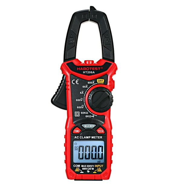 Continuity Digital Clamp Meter High Precision Power 6000 Counts Portable AC DC Clamp Multimeter for Indoor Outdoor for Office 